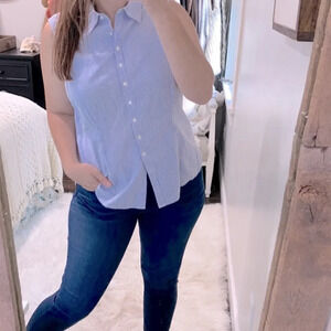 IZOD blue striped top size XLarge